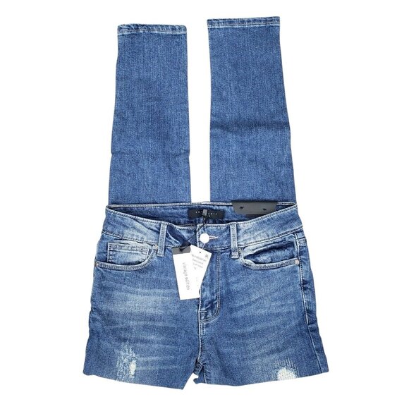 NEW Sanctuary High Rise Distressed Ankle Robbie Rip Repair Jeans - Picture 7 of 8